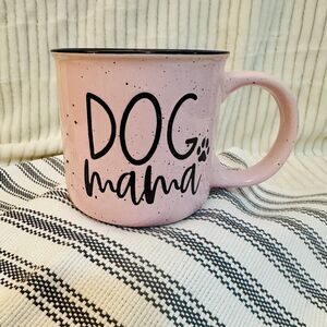 Eccolo Dog Mama Camper Style Ceramic Mug Pink and Speckled